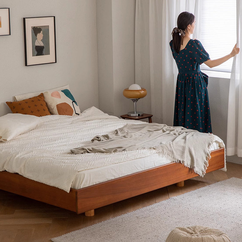 Boxwood Wooden Simple Low Bed