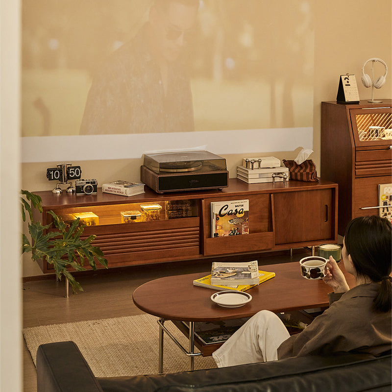 ツゲ材 北欧多機能テレビボード