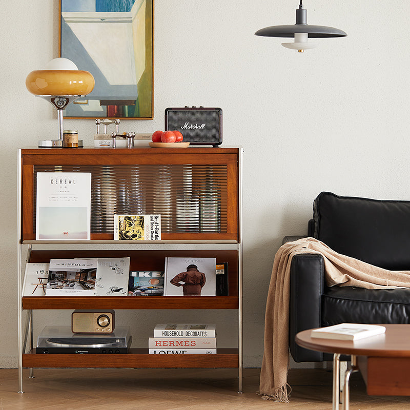 Boxwood mixed-material display cabinet