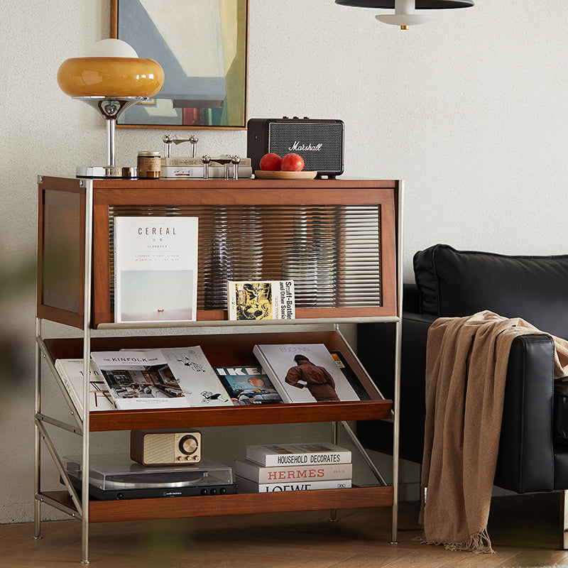 Boxwood mixed-material display cabinet