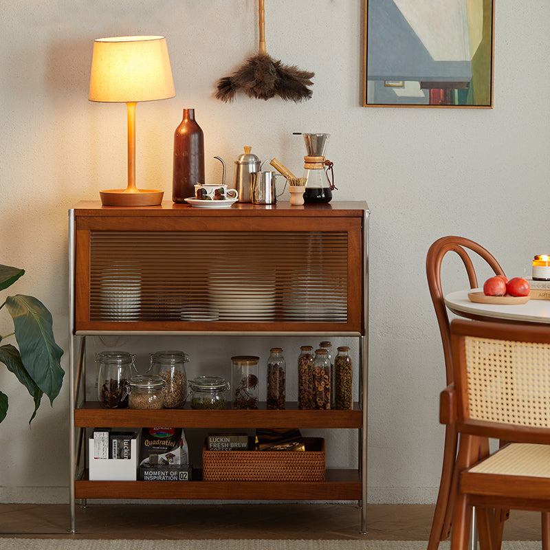 Boxwood mixed-material display cabinet