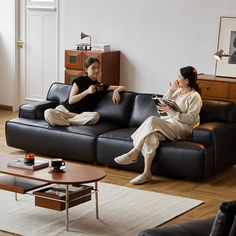 Full leather living sofa