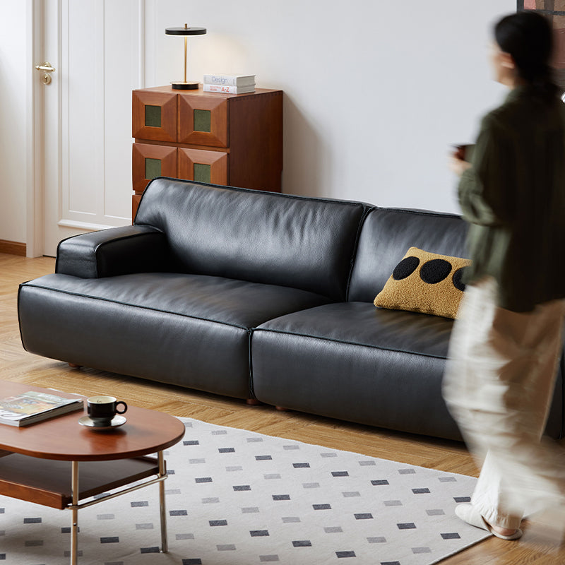 Full leather living sofa