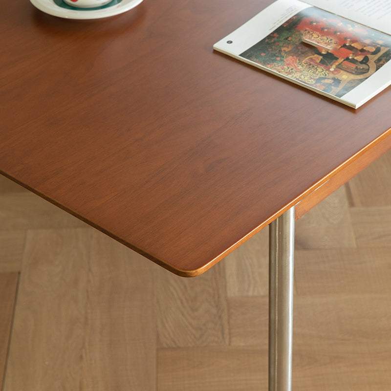 Boxwood and stainless steel legs wooden dining table