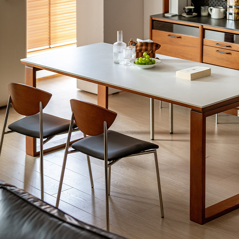 Boxwood Ceramic Dining Table with Square Legs