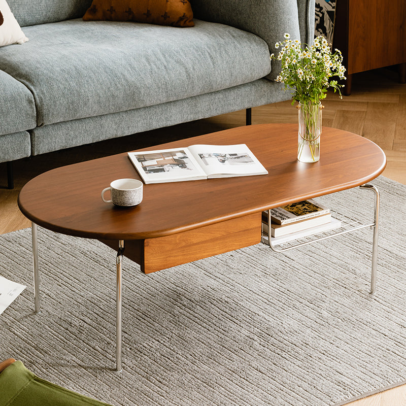 Boxwood and stainless steel legs wooden centre table