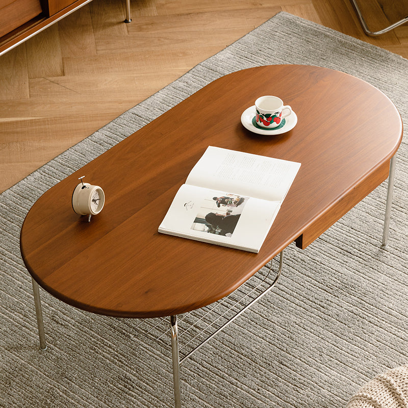 Boxwood and stainless steel legs wooden centre table