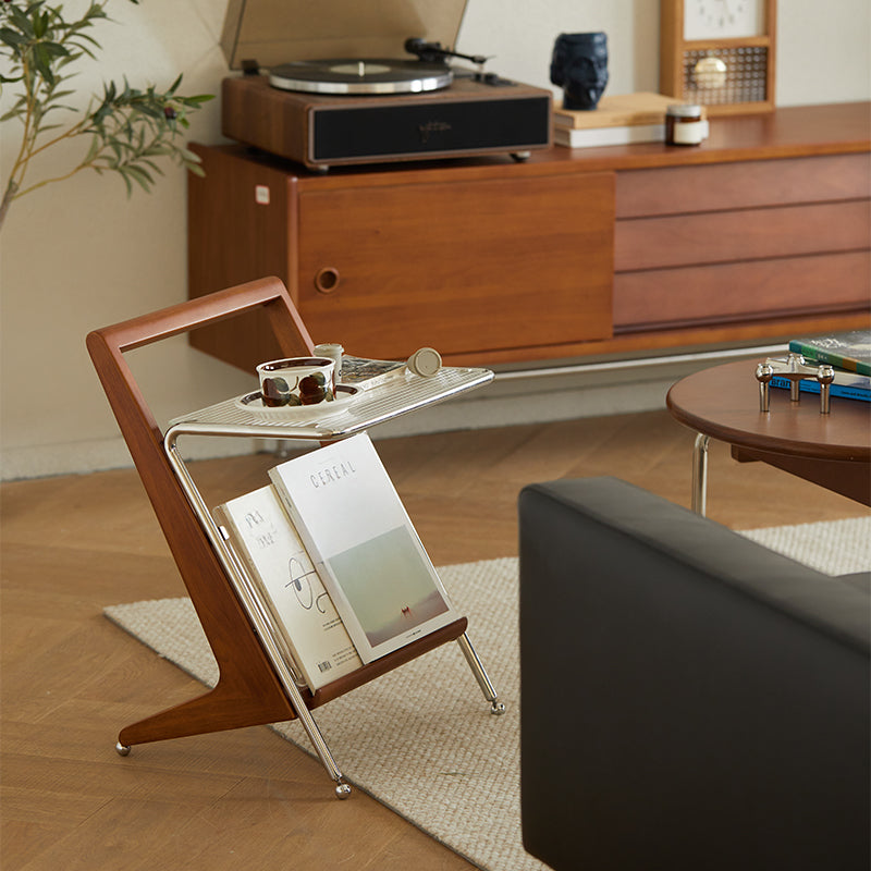 Boxwood Z-shaped glass side table
