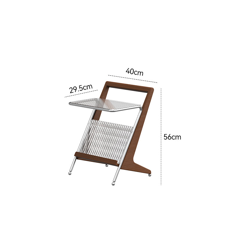 Boxwood Z-shaped glass side table