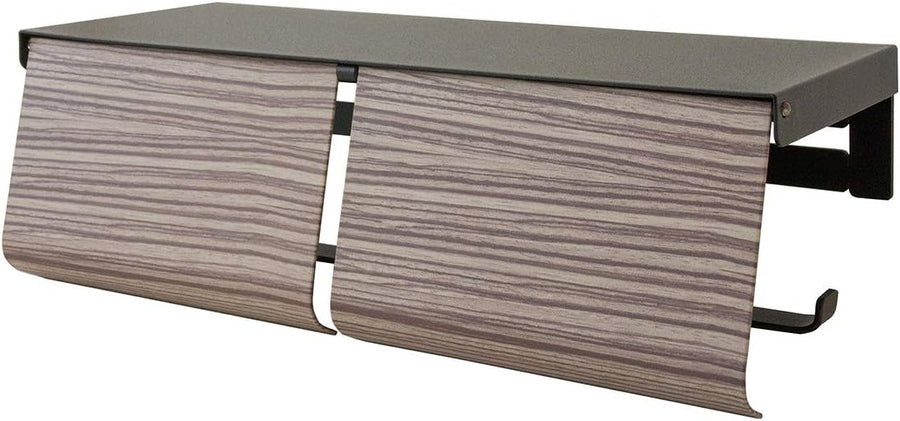 Double wood grain toilet paper holder