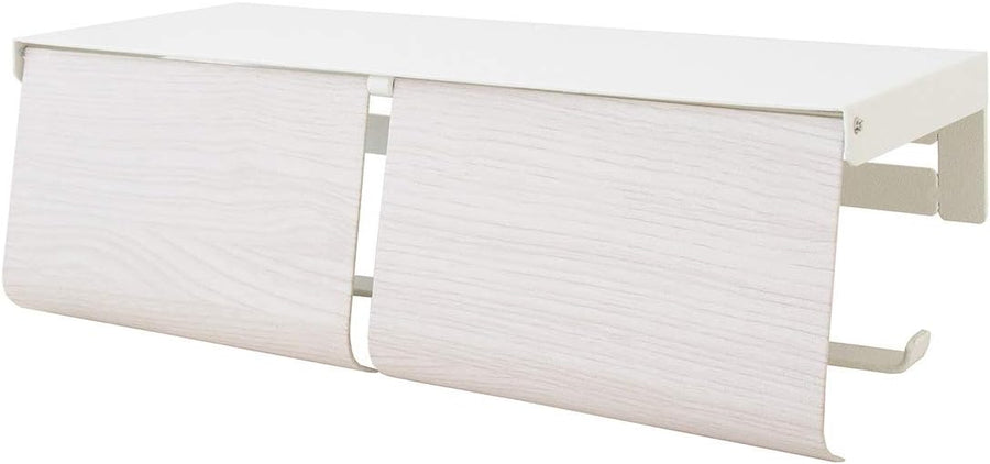 Double wood grain toilet paper holder