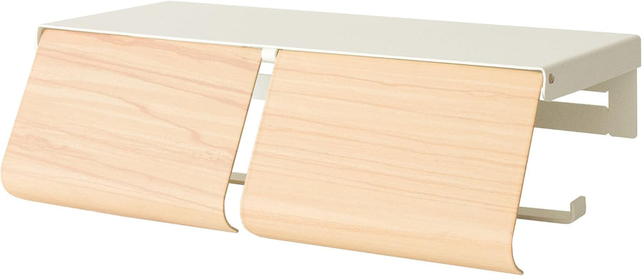 Double wood grain toilet paper holder