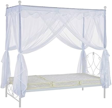 Semi-double bed with lace canopy