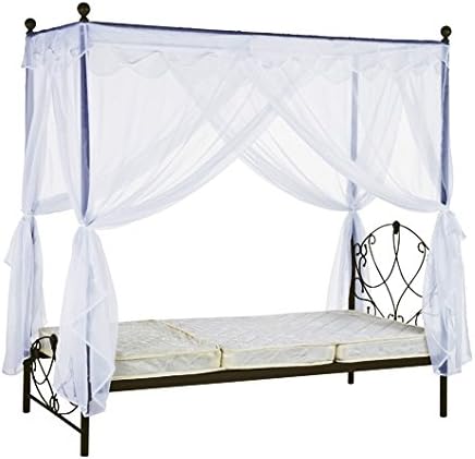 Semi-double bed with lace canopy