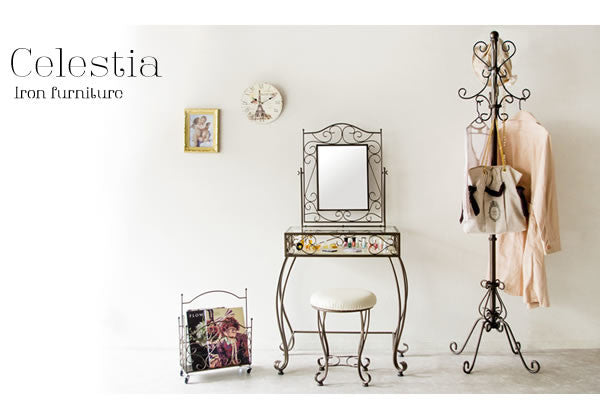 Wrought iron design pole hanger