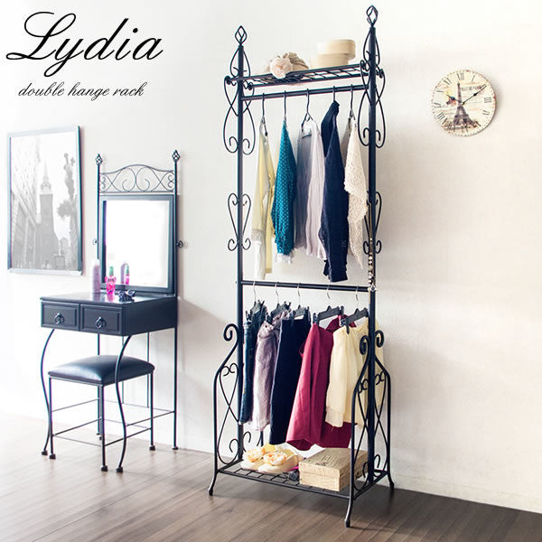 Vintage style double clothes rack