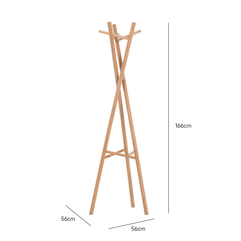 Natural wood coat stand
