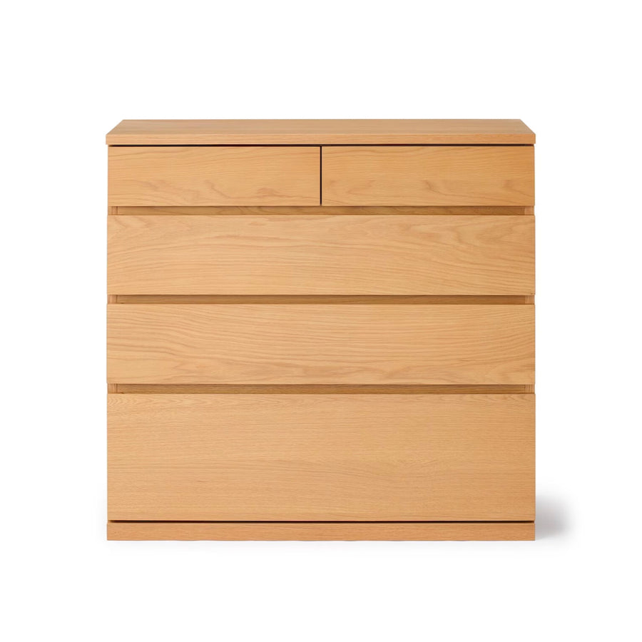 Wooden chest of drawers, 4 drawers, oak veneer