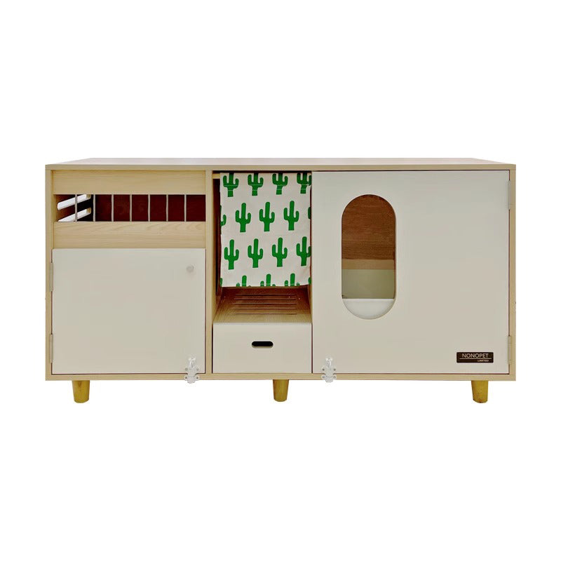 Cat cabinet-style twin toilet
