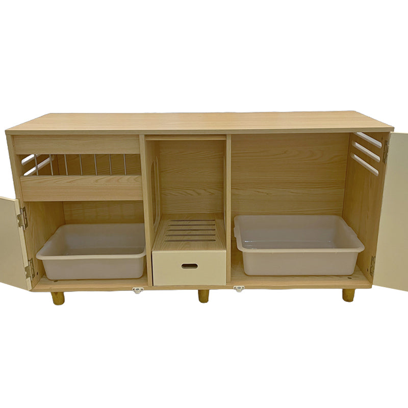 Cat cabinet-style twin toilet