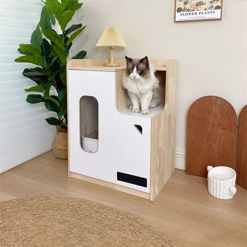 High type wooden cat toilet