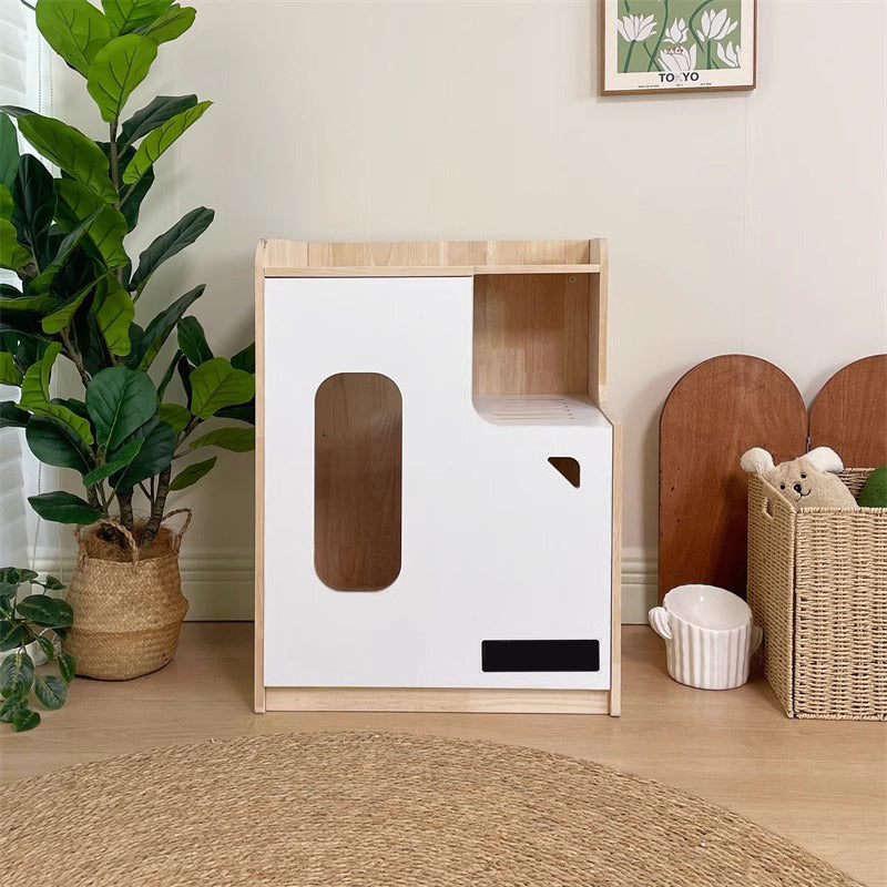 High type wooden cat toilet