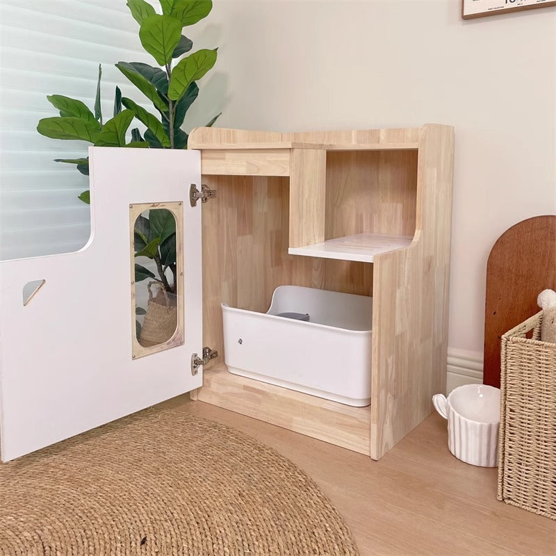 High type wooden cat toilet