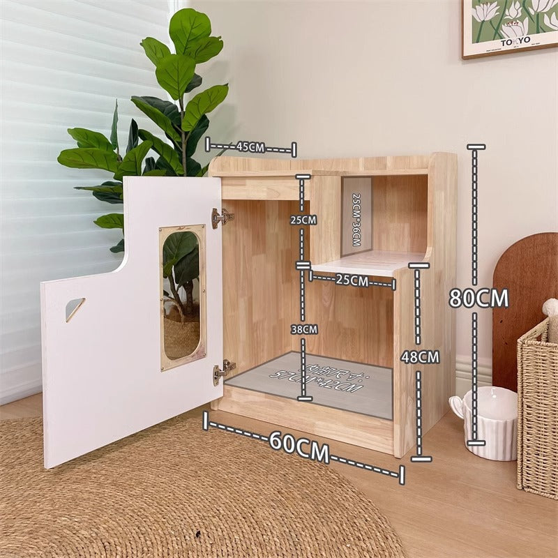 High type wooden cat toilet