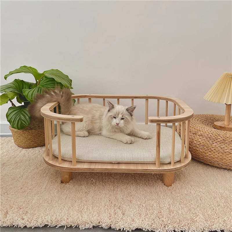 Wooden Lattice Pet Bed