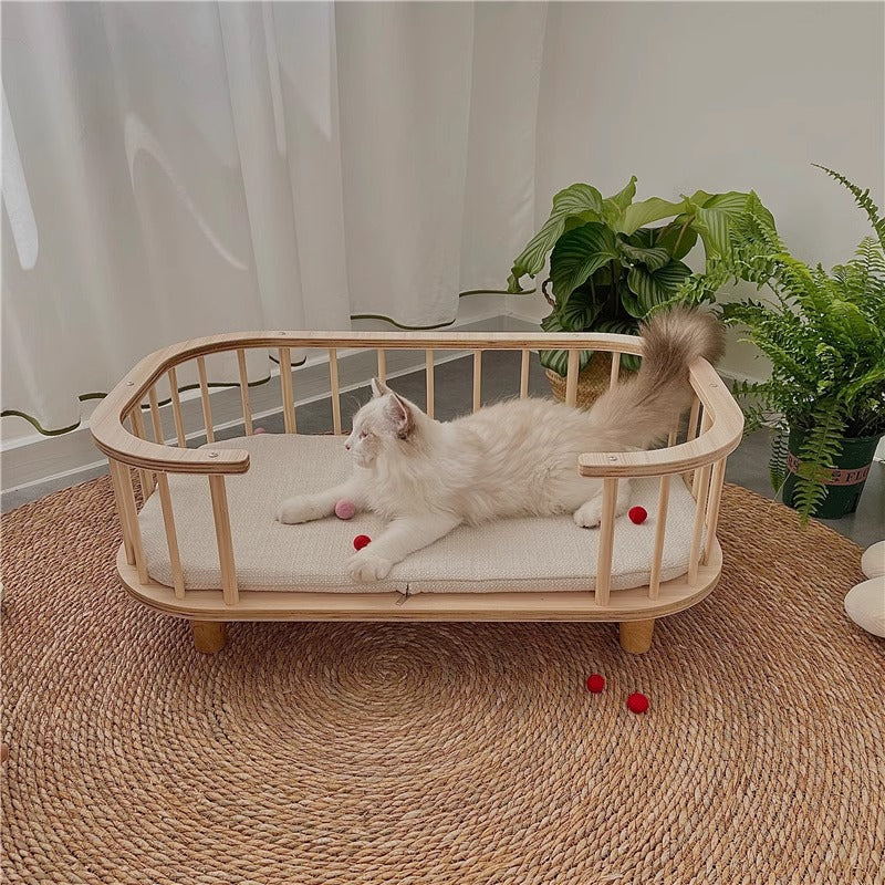 Wooden Lattice Pet Bed