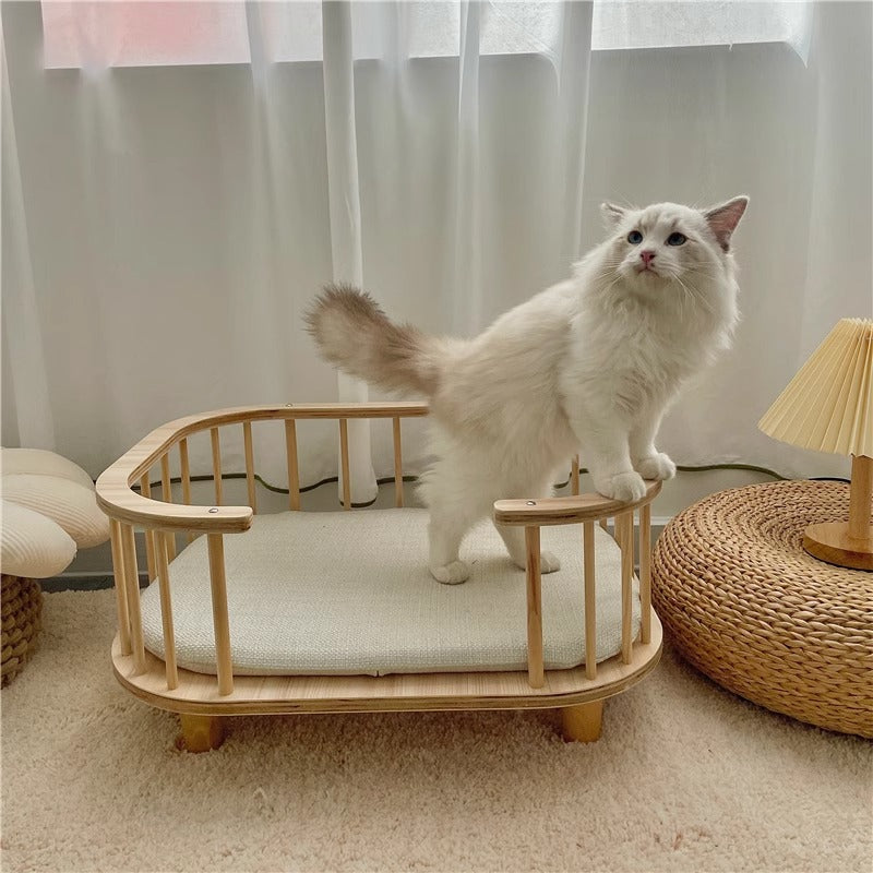 Wooden Lattice Pet Bed