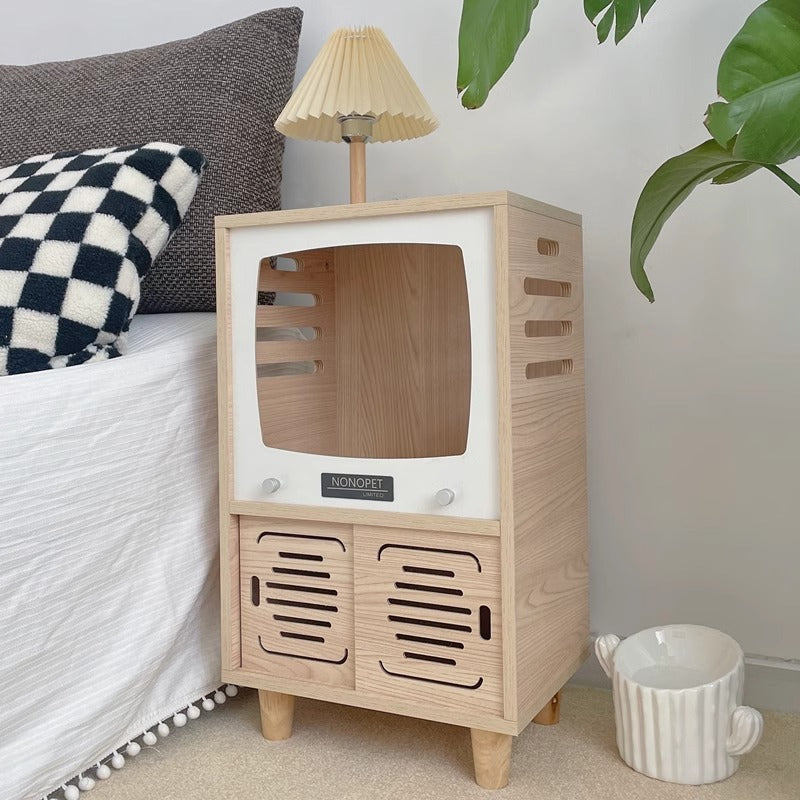 テレビ型木製キャットハウス