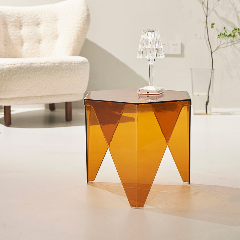 Clear side table