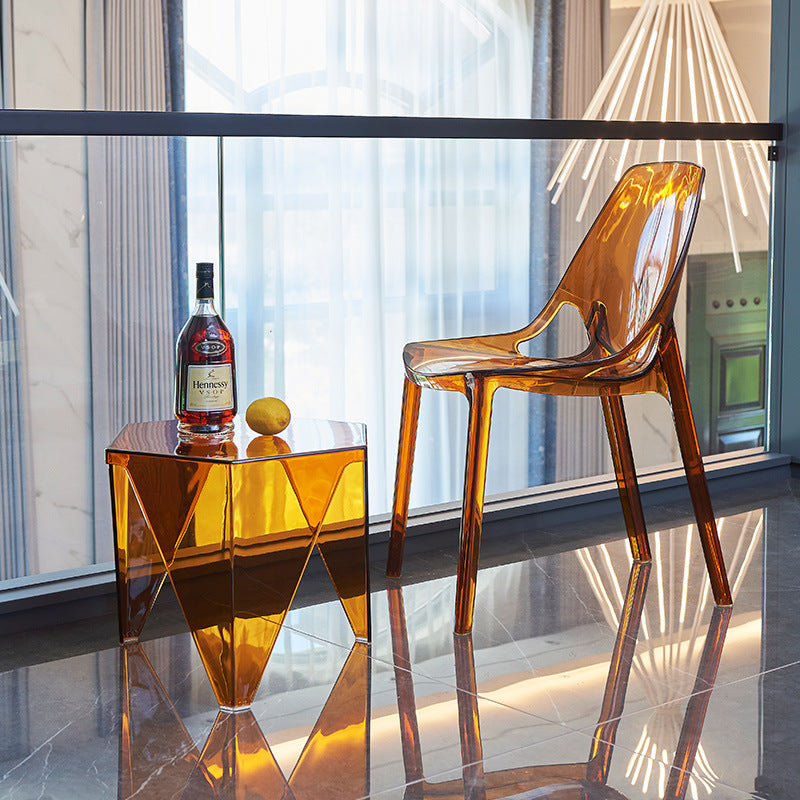 Clear side table