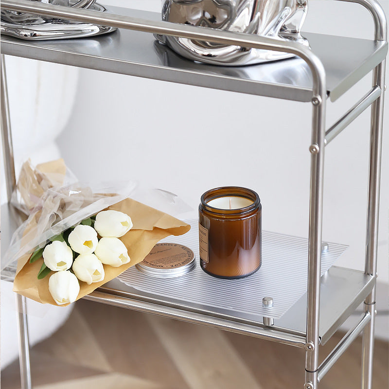 Stainless steel cart with casters, 3 shelves