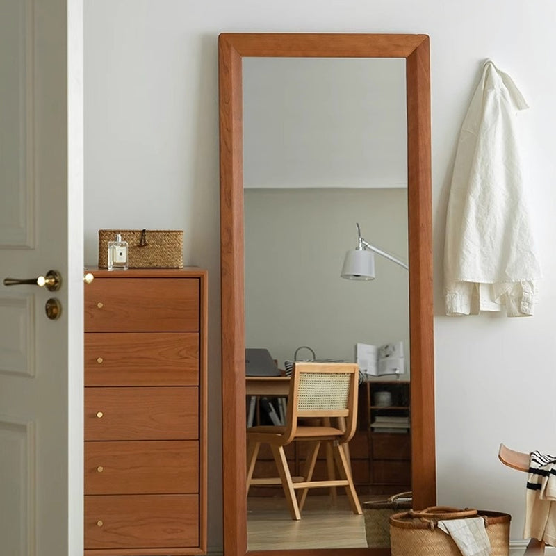 Cherry wood natural mirror stand
