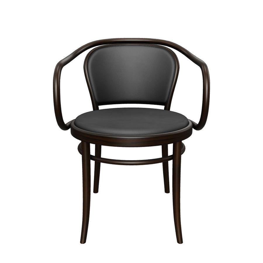 Ton 33 Armchair upholstered seat and back B4 Grain Negro 90 - MIRUMU