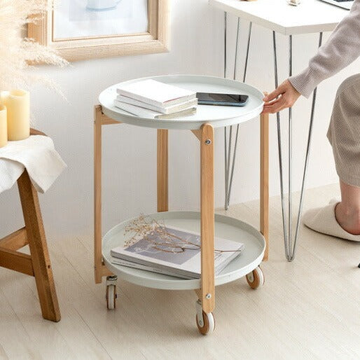 porone side table, side wagon with casters