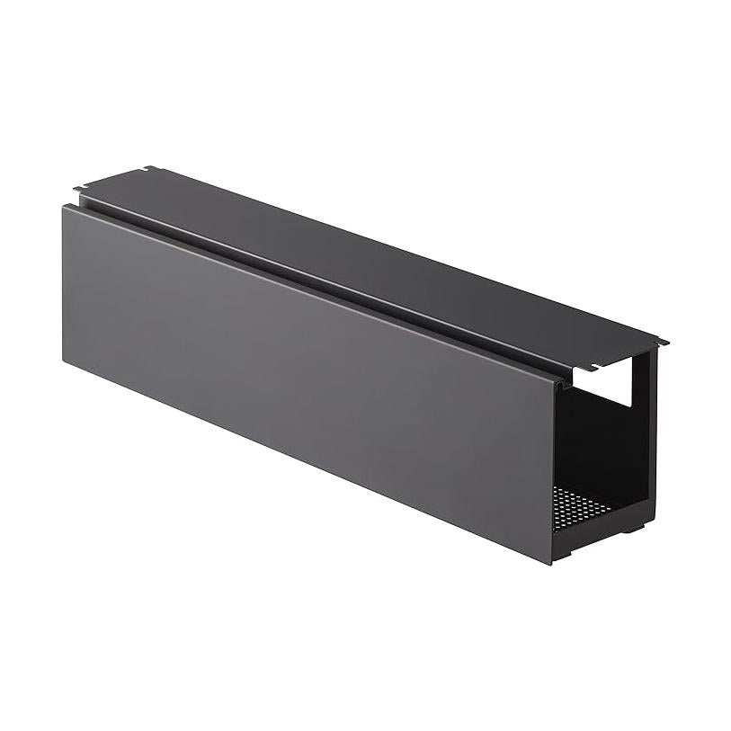 Tower Under Desk Cable Rack, Long, Black, Cable, Power Tap Storage, Screw Mounting, Cover Included