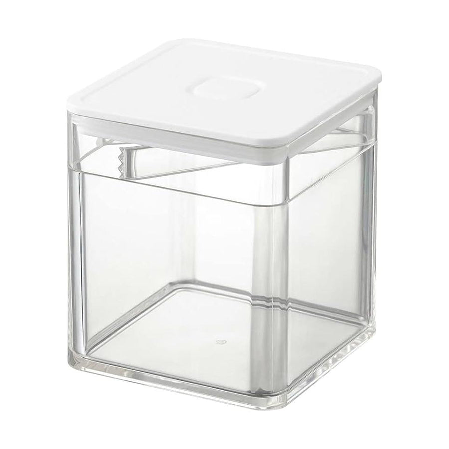 Tower Airtight Storage Container with Tongs and Valve, White, Square, Condiment Seaweed Holder