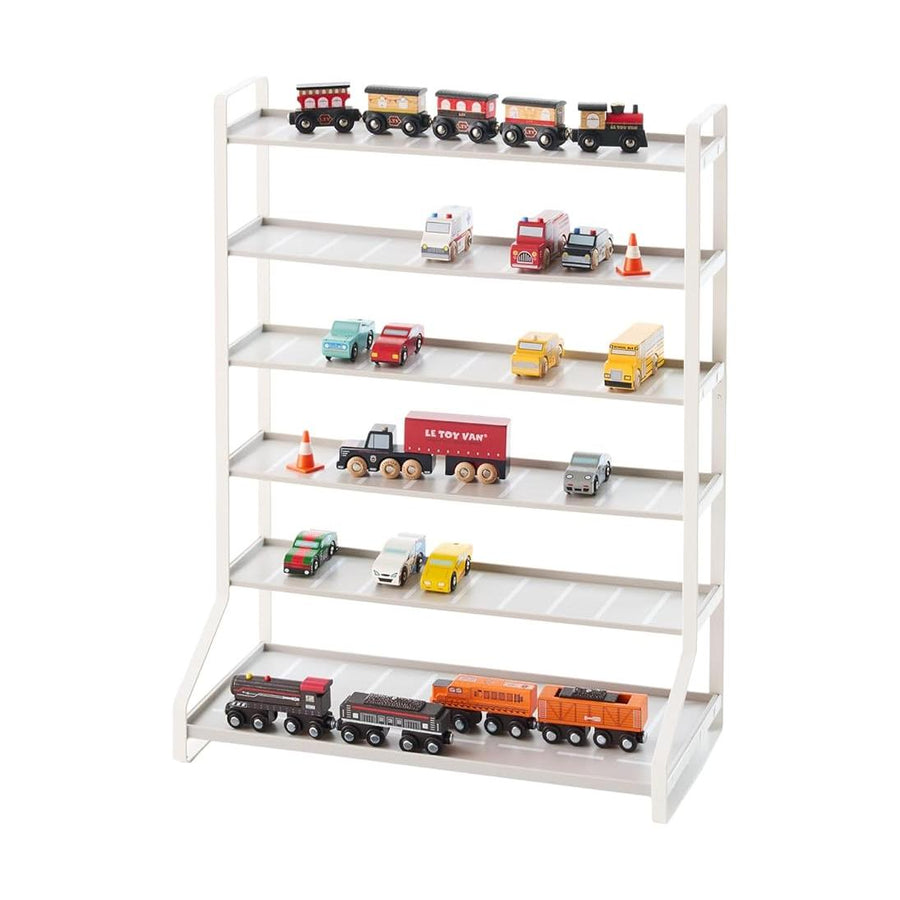 Tower Mini Car &amp; Rail Toy Rack White Collection Stand Double-sided