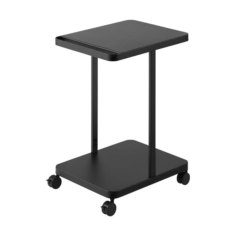 tower School Bag Storage Rack with Casters, 2 Tiers, Black, School Bag Rack, For Studying in the Living Room, Under the Table, Next to the Table