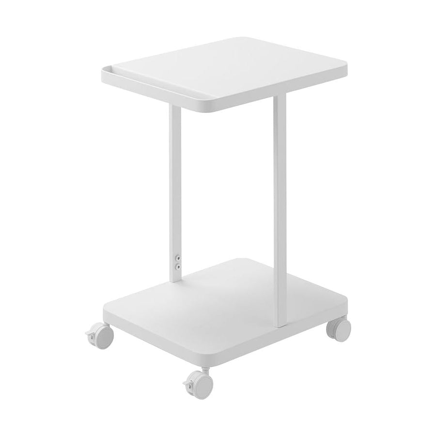 tower School Bag Storage Rack with Casters, 2 Tiers, White, School Bag Rack, For Studying in the Living Room, Under the Table, Next to the Table