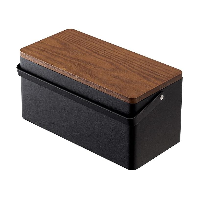 tower sewing box black movable tray with handle