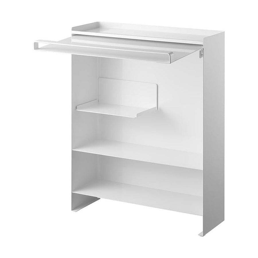 Tower Condiment Rack with Opening Front, Concealable, White, Large Capacity, Kitchen Rack, Next to Stove, Protects from Dirt