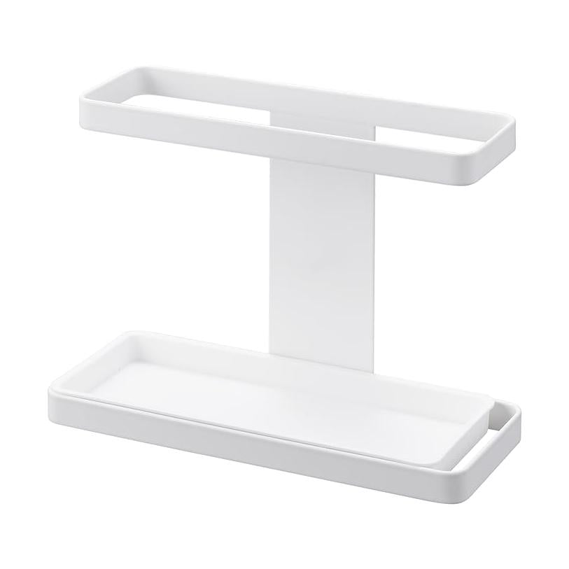 PLATE Magnetic Bath Boot Holder with Tray, White, Bath Boot Storage, Floating Storage, with Hooks