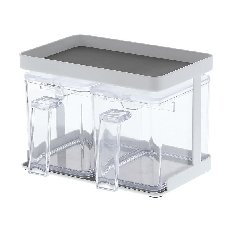 Tower Spice Container, Spice Stocker &amp; Rack, Set of 2, White