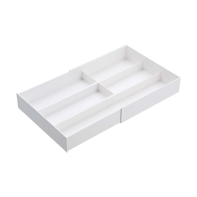 PLATE Extendable &amp; Sliding Cutlery Tray White Sliding Cutlery Case