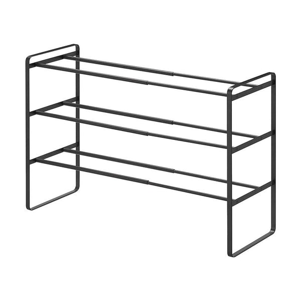 Frame Extendable Shoe Rack 3 Tiers Black Frame Entrance Shoe Storage