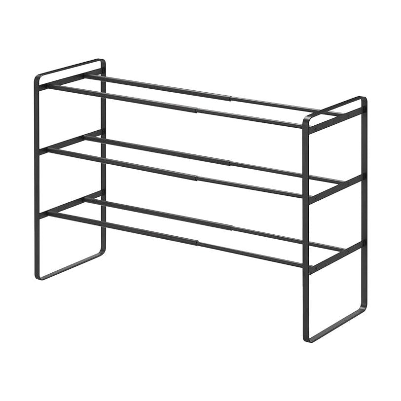 Frame Extendable Shoe Rack 3 Tiers Black Frame Entrance Shoe Storage